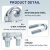 sourcing map 20 Pcs M8 Steel Wire Rope Clip Clamps,