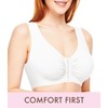 Carole Martin Full-Freedom Front Closure Wireless Cotton Bra-44 White