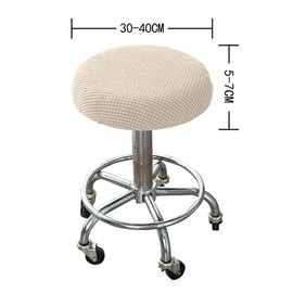 BESPORTBLE Round Stool Cover Stretch Chair Cover Stool Cover Washable Chair Cover Stretch Protective Cover Chair Seat Cover for Bar Stools Bistro Stool Protector Rotating Stool Protective Cover Beige