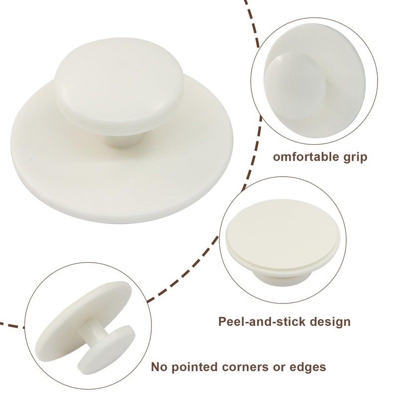 Hordion 30 Pcs Self Adhesive Cabinet Knobs, Self-Stick Dresser Handles