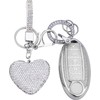 Vicoca for Nissan 5 Buttons key fob cover with Diamond Heart Keychain, Car Accessories TPU for Altima Sentra Rogue Pathfinder Murano Armada Maxima Versa, Clear