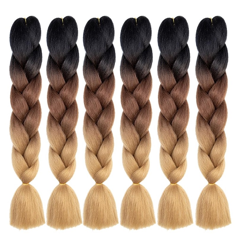 Braiding Hair Extensions Ombre Brown Professional High Temperature Braids Hair