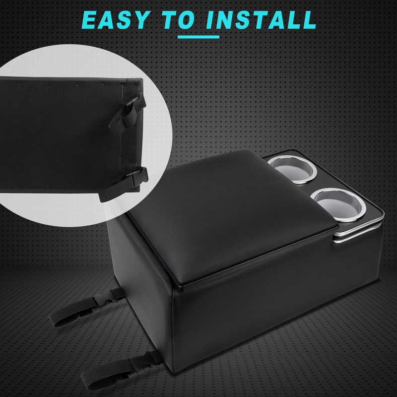 Universal Car Center Console Organizer with Cup Holder& Phone Holder,
