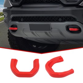 JeCar Tow Hook Covers Factory Bumper Tow Hook Protector Exterior Accessories Compatible with Dodge RAM TRX 2018-2025, Red