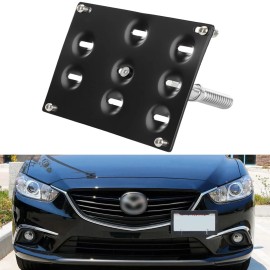 GEARZAAR Bumper Tow Hook License Plate Mount Bracket Holder For Mazda3 Mazda6 CX5 MX5 RX8