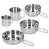 Outdoor Stainless Steel Cookware Set 5‑Piece Camping Portable Cooking Pots