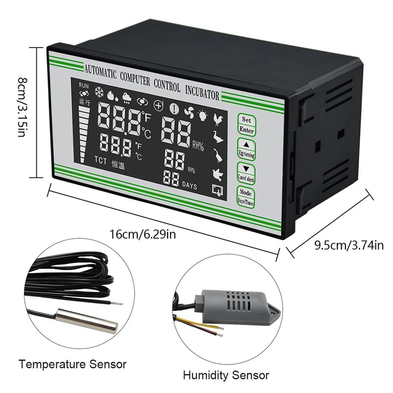DNYSYSJ Automatic Egg Incubator Controller Temperature Humidity Thermostat Sensor 110V
