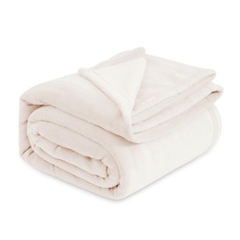 Bedsure Fleece Blankets Queen Size Cream - Bed Blanket Soft Lightweight Plush Fuzzy Cozy Luxury Microfiber, 90x90 inches