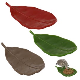 3 Pieces Leaf Reptile Food Water Bowl Plate Dish for Tortoise Corn Snake Crawl Pet Drinking and Eating, reptile water dish,tortoise habitat