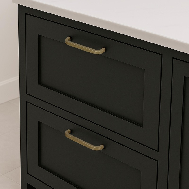 QOGRISUN 4 Pack Solid Brass Cabinet Pulls, Aged Brass Drawer