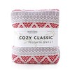 Berkshire Blanket Serasoft King Plush Blanket in Red Fair Isle