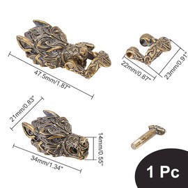 NBEADS Wolf Head Brass Buckles, Antique Bronze Mythical Paracord Bracelet Buckle EDC Braided Rope Making Buckles for DIY Paracord Crafts EDC DIY Accessories Parts