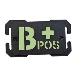 Parche táctico reflectante tipo sangre A+ positivo/negativo tipo sangre parche militar placa de visualización con hebilla de muesca para mochila táctica, chaleco (B+)