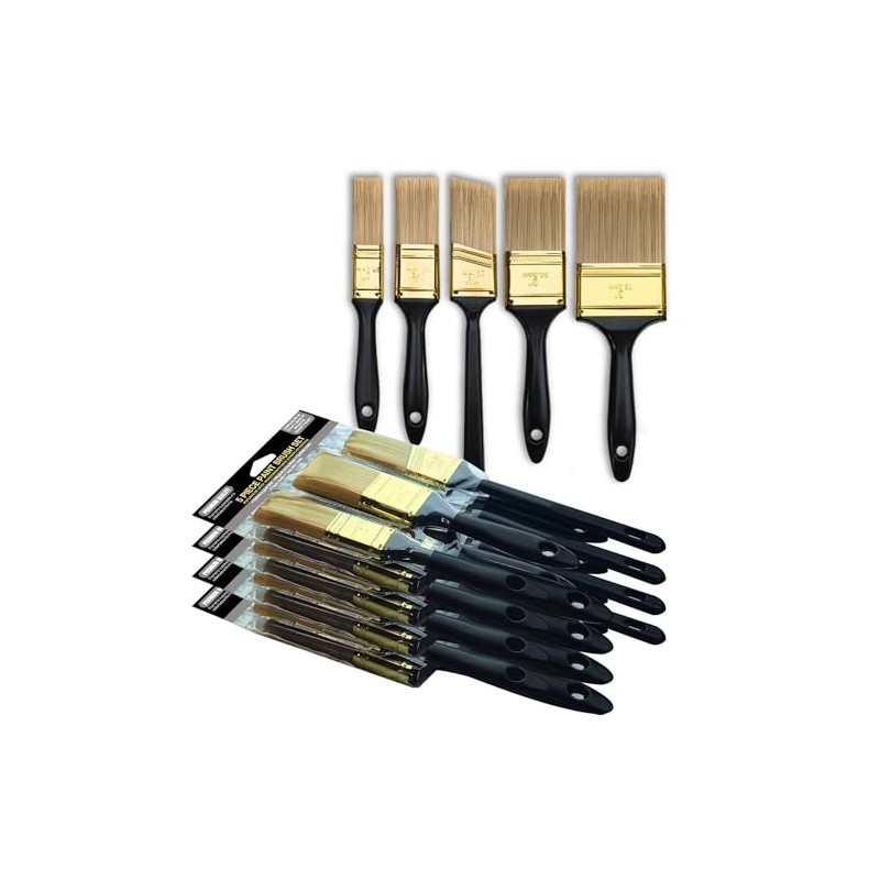 Paint Brush Set, 20 Pack Paint Brushes, 5 Sizes (1"