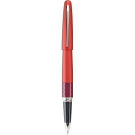PILOT MR Retro Pop Collection Gel Roller Pen in Gift Box, Red Barrel with Wave Accent, Fine Point Stainless Steel Nib, Refillable Black Ink (91402)