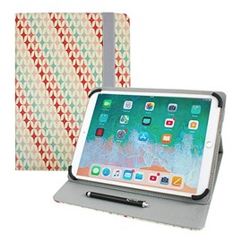 Emartbuy Universal 9.1 Inch - 10.5 Inch Pink Stars Multi Angle Folio Wallet Case Cover With Card Slots and Stylus Pen Compatible With Selected Devices Listed Below