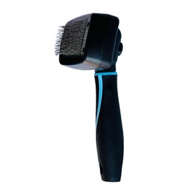 Richpet Dog & Cat Brush, Dog Brush for Shedding, Cat & Dog Grooming, Self Cleaning Slicker Brush for dogs & cats, Grooming Brushes for Long Short Haired Dogs, Cats, Deshedding Brush, Rake Comb (Large)