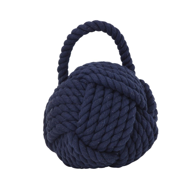 Blue Rope Knot Cotton Door Stop