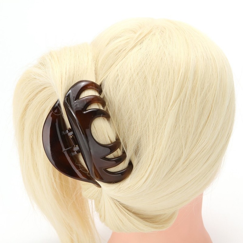 Loneedy no-slip grip large crystal plastic octopus jaw clips, hair