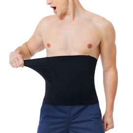 MOLUTAN Seamless Waist Trainer for Men Corset Tummy Control Shapewear Under Clothes Waist Slimmer Girdle Black