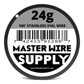 Stainless Steel 316L - 100' - 24 Gauge Wire - 100ft - 0.51mm - 0.02in - Made in USA - Master Wire Supply