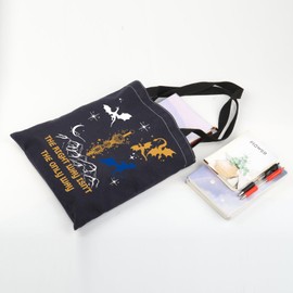 UJIMS Fourth Wing Merch Dragon Book Lover Gifts Dragon Riders Tote Bag Dark Romance Reader Gift SJM Reader Gifts (DragonFWbag)