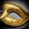 iLoveMasks Classic Glitter Venetian Masquerade Mask-Gold