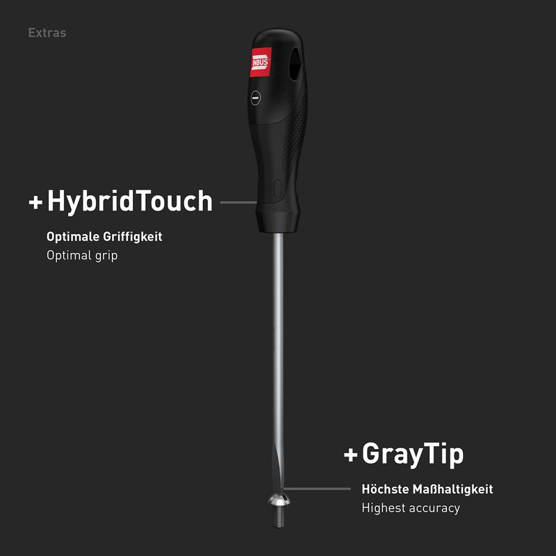 INBUS® 73790 Screwdriver Set 6-Piece, SL3-6.5 & PH1-2, with HybridTouch