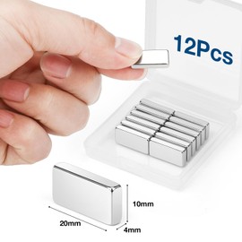 Wukong 20x10x4mm Small Magnets, 12 Pieces of Strong Bar Magnets, Rare Earth Magnets, Suitable for Refrigerators, Whiteboards, Bulletin Boards, Offices, Homes and Rreative DIY Scenes