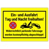 PRINTNOVIA Einfahrt & Ausfahrt Freihalten Sign - 30 cm x