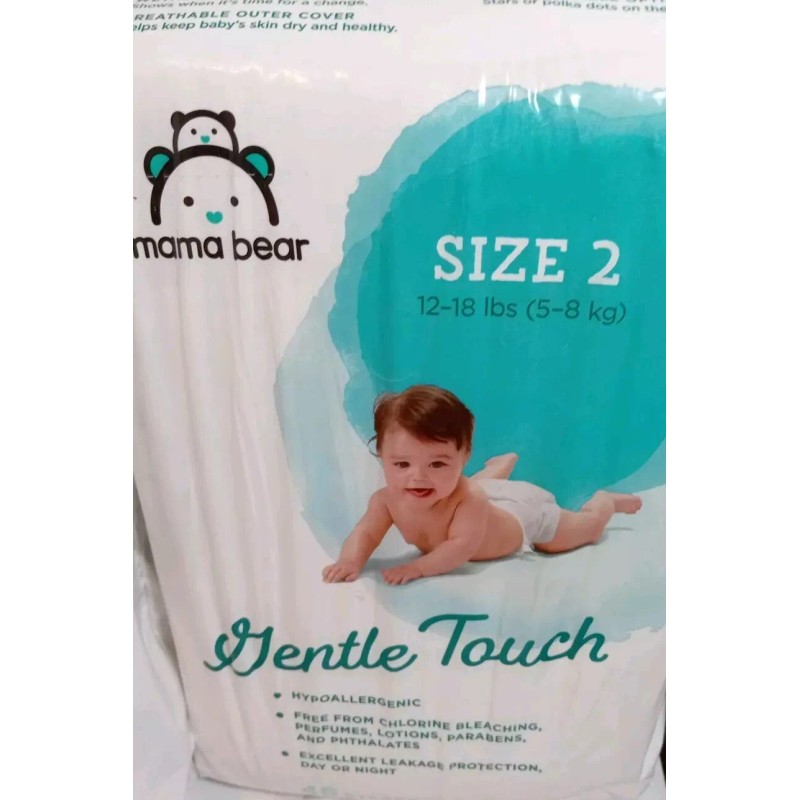 Mama Bear Gentle Touch Diapers Size 2 Hypoallergenic 46 Count