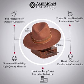 American Hat Makers Jawa Felt Fedora Hats for Woman – Summer Hats for Men Fashion Brown