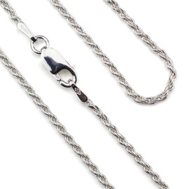 LocoMocoAloha Hawaiian Jewelry Necklace Chain Silver 925 Rope Chain 1.5mm, Listed on the product page, No Gemstone