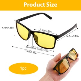 Vidsmow Nachtsichtbrille für Männer Frauen, Klassischer Quadratischer Rahmen, HD Antireflexion, Polarisierte Nachtfahrbrille für Klare Sicht bei Schlechten Lichtverhältnissen und Blendfreies Fahren