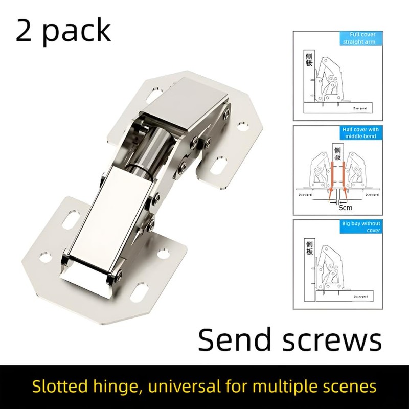 2 Pieces Hidden Hinges Soft Close Surface Mount Kitchen Cabinet