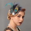 Flayem 1920s Feather Hair Clip Fascinator Gastby Flower Rhinestone Pearl