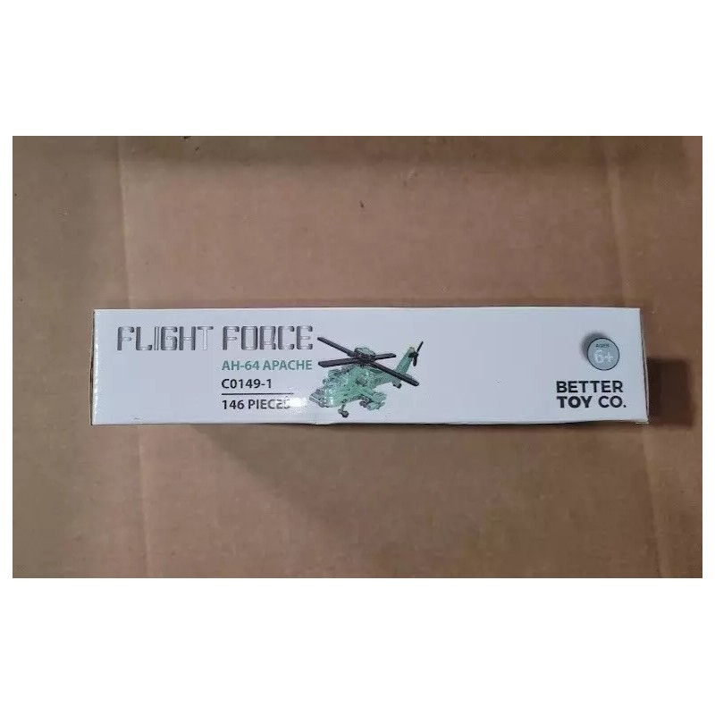 FLIGHT FORCE AH-64 APACHE HELICOPTER BUILDING BRICK KIT (146 PCS)