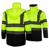 Sicalobo Men's High Visibility Safety Parka,Class 3 Reflective Waterproof Jacket,High