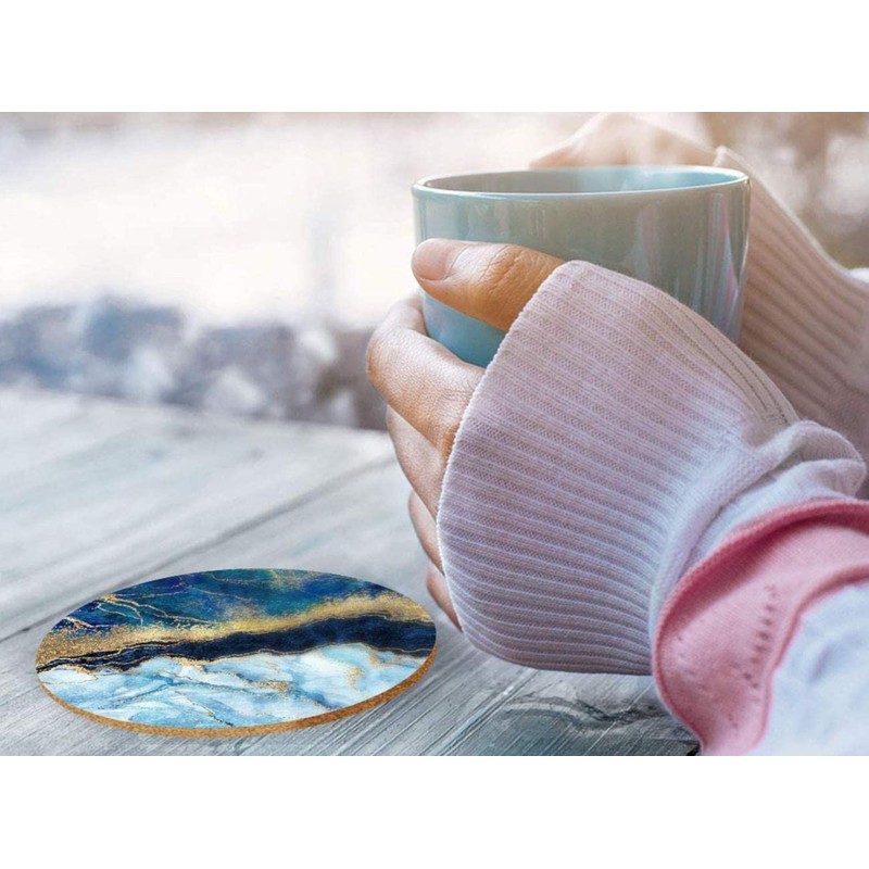 Sawfish® Coaster Set of 4 Square - Navy Blue Marble