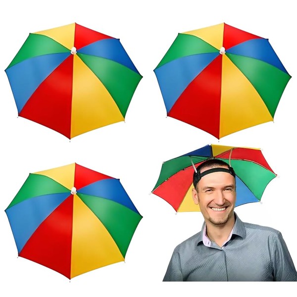WZHHDM 3Pcs Umbrella Hats, Head Umbrella with Elastic Bands Fishing