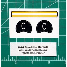 1974 (late) WFL Charlotte Hornets Football Gumball Helmets *DIECUT DECALS ONLY*
