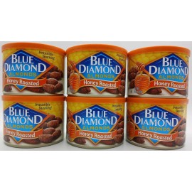 Blue Diamond 6PK Blue Diamond Almonds Bold ~ Honey Roasted ~ 6 OZ EACH ~ SEALED ~  EXP 2026