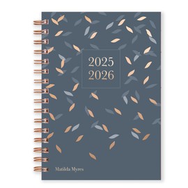2025-2026 Academic Diary A5 Week to View - Mid Year Weekly Planner with Rose Gold Wiro Binding and Hardback Cover - July to July Format - Grey