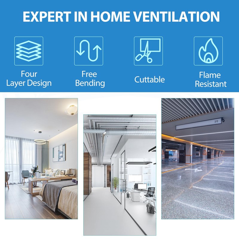 Hon&Guan Aluminium PVC Ventilation Air Ducting 4 Inch Flexible Vent