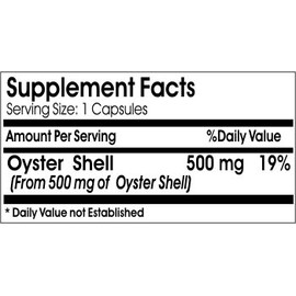 Oyster Shell 500mg // 200 Capsules // Pure // by PureControl Supplements