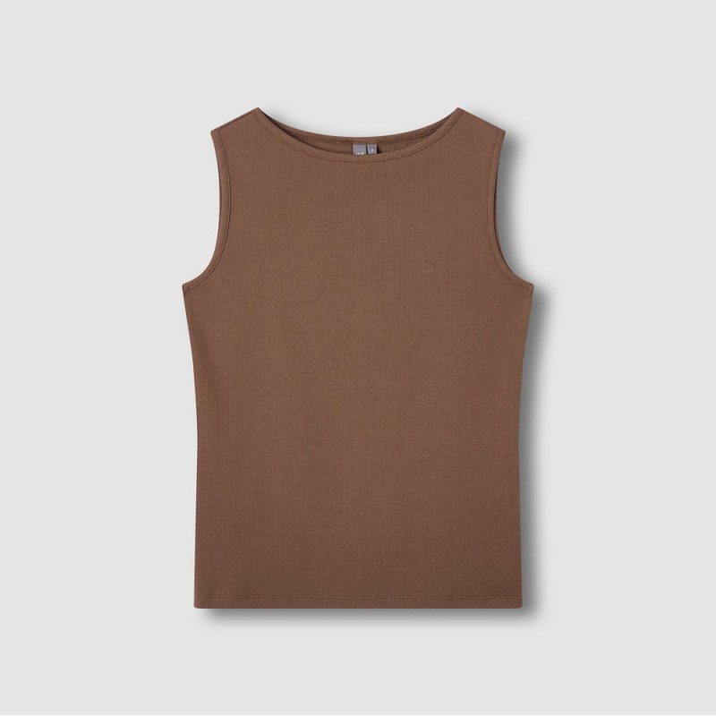 JAJU [JAJU] Women's Cotton Rib Boatneck Tank Top (Choose 1