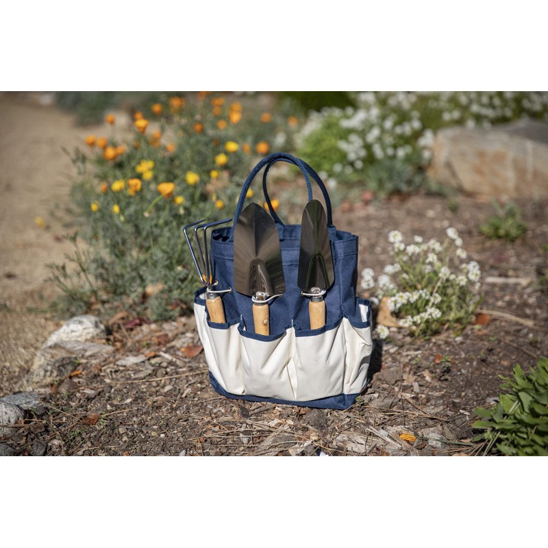PICNIC TIME Garden Tote with Tool Set, Gardening Tools Organizer
