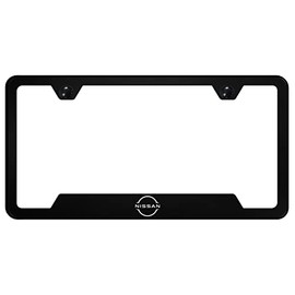 Au-TOMOTIVE GOLD Laser Etched Logo Cut-Out License Plate Frame for Nissan (Black)