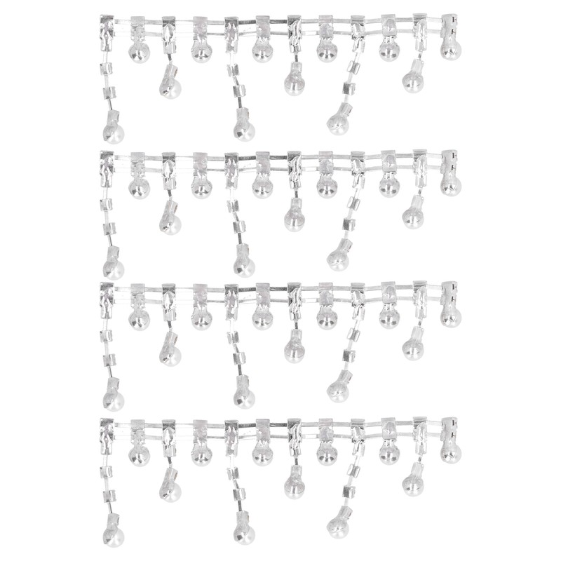 4Pcs Crystal Claw Chain Trimming Fringe Simulation Diamond Chain for