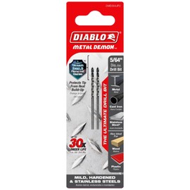Diablo Metal Demon Drill Bits for Mild, Hardened and Stainless Steels - 5/64-Inch Diameter, CYL Shank, 1.9-Inch Length, 2-Pack - DMD564JP2